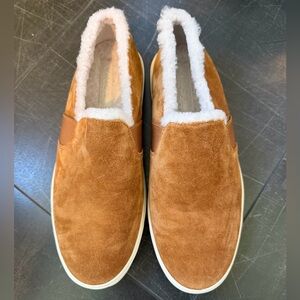 Vince Brown Suede Slip-On Loafers